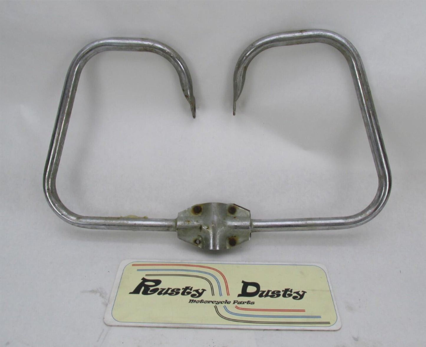 Vintage Chrome Patina Motorcycle Crash Engine Guard Bar Triumph Honda Yamaha CZ
