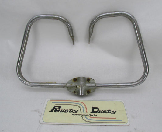 Vintage Chrome Patina Motorcycle Crash Engine Guard Bar Triumph Honda Yamaha CZ
