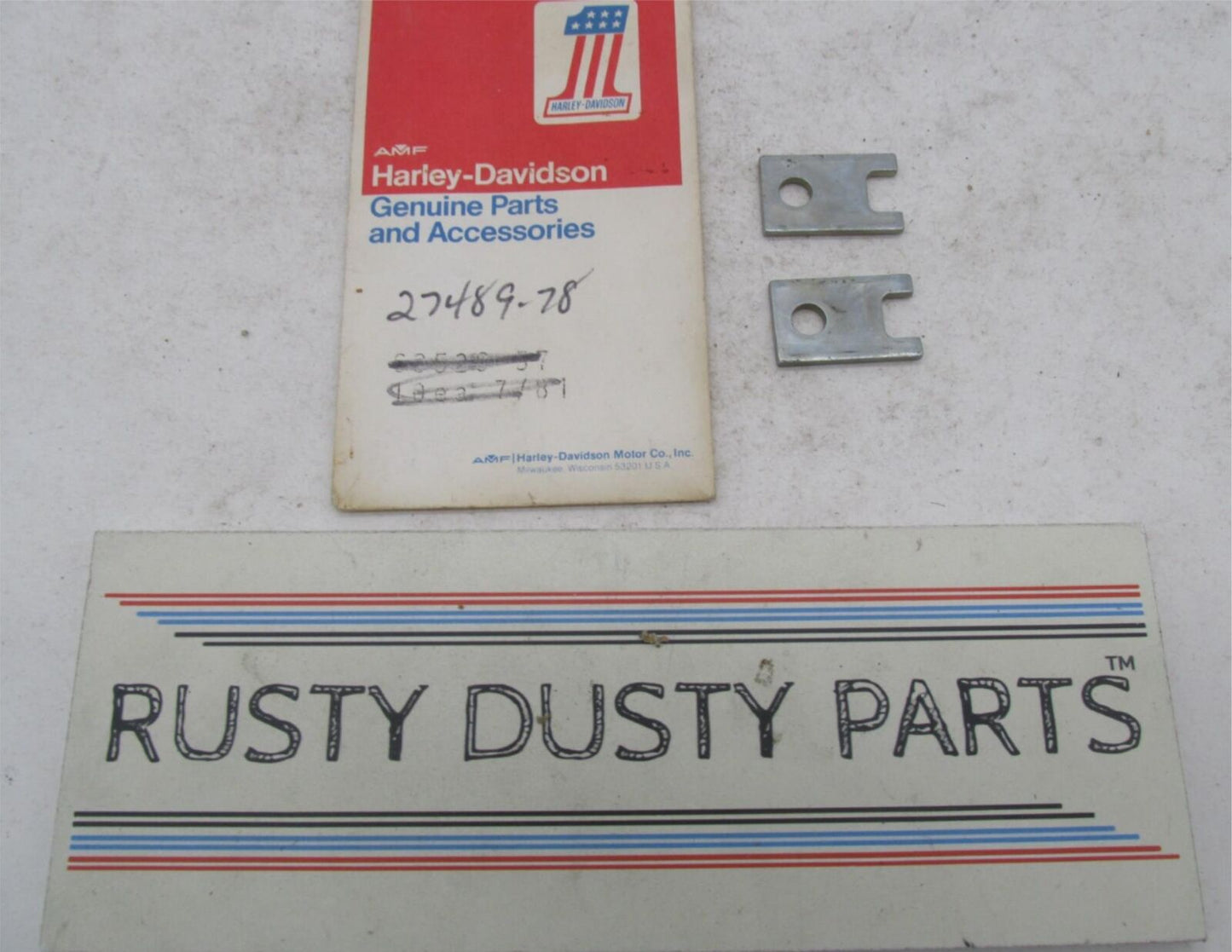 Lot of 2 Harley-Davidson Genuine NOS FL FX Carb Retaining Plates 27489-78