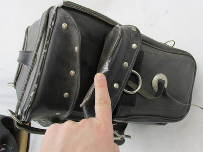 Harley Davidson Black Synthetic Leather Studded Sissy Bar Backrest Touring Bag