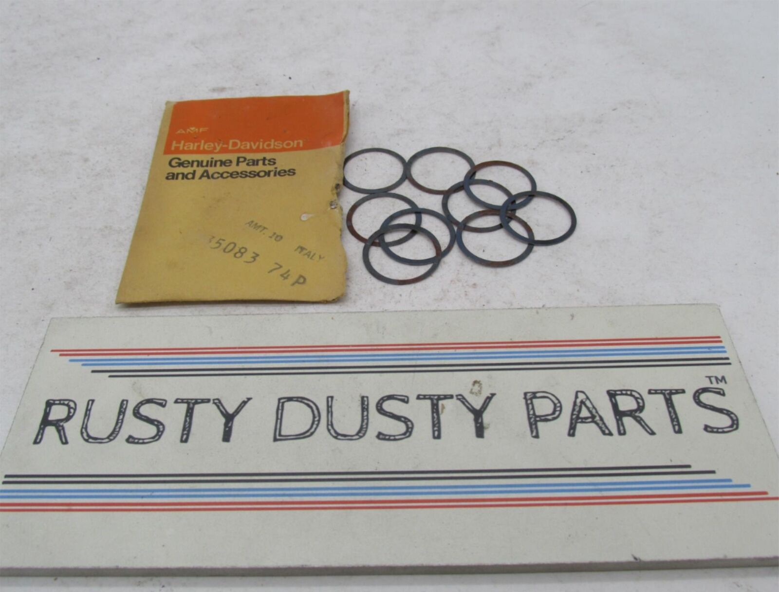 Lot of 8 Harley Aermacchi Genuine NOS 75,250 SS,SX Trans Shaft Shims 35083-74P
