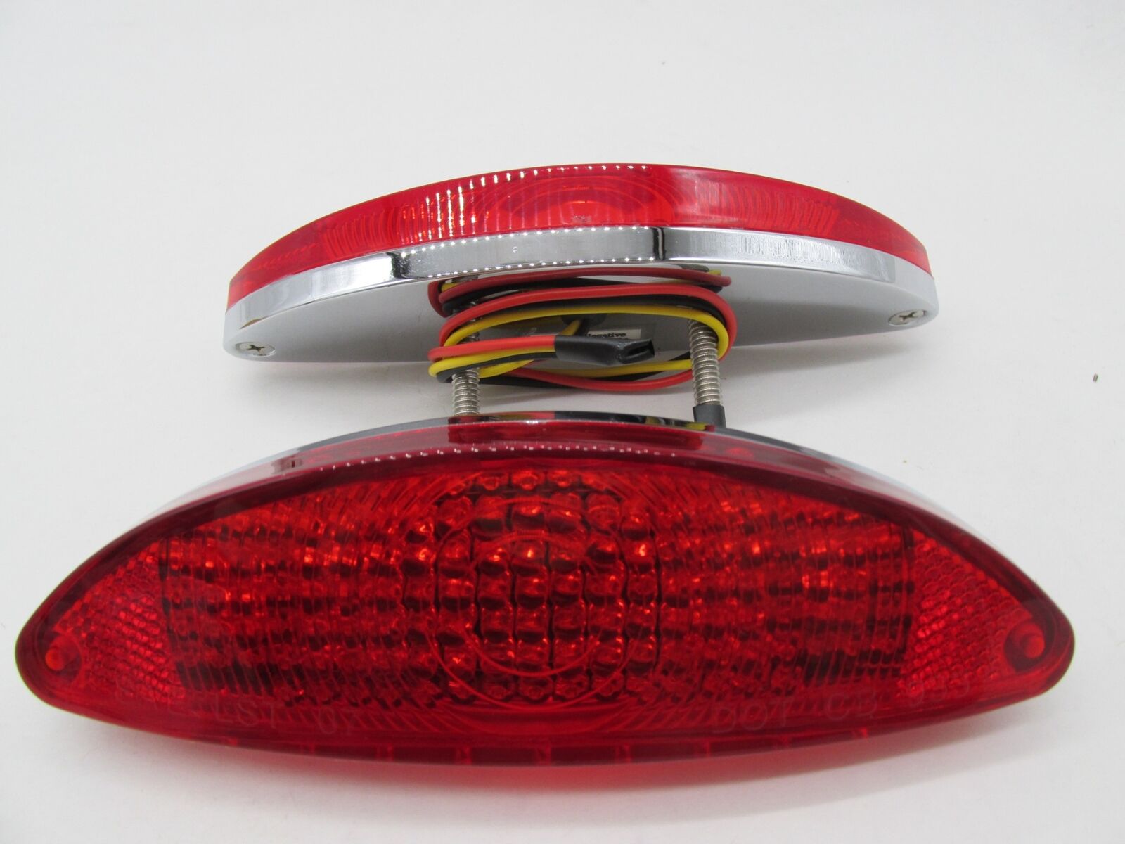 Harley Chopper KustomWerkz Red Chrome LED Taillight Assembly 6.25" x 1-7/8"