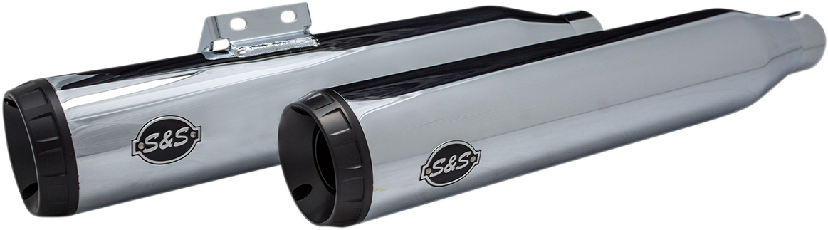 S & S Cycle Grand National Slip-On Mufflers Chrome 550-0738