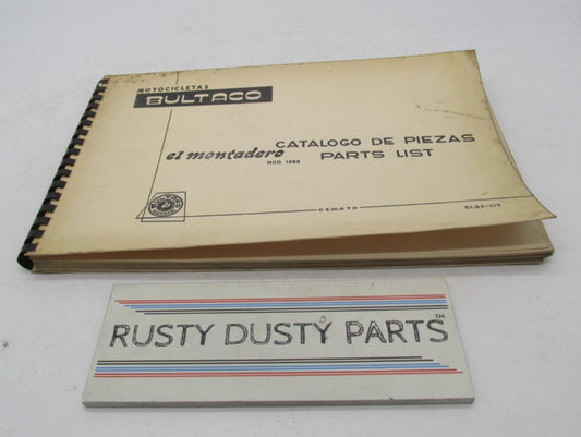Bultaco Vintage Original 1969 El Montadero Parts Catalog List 51.32-117