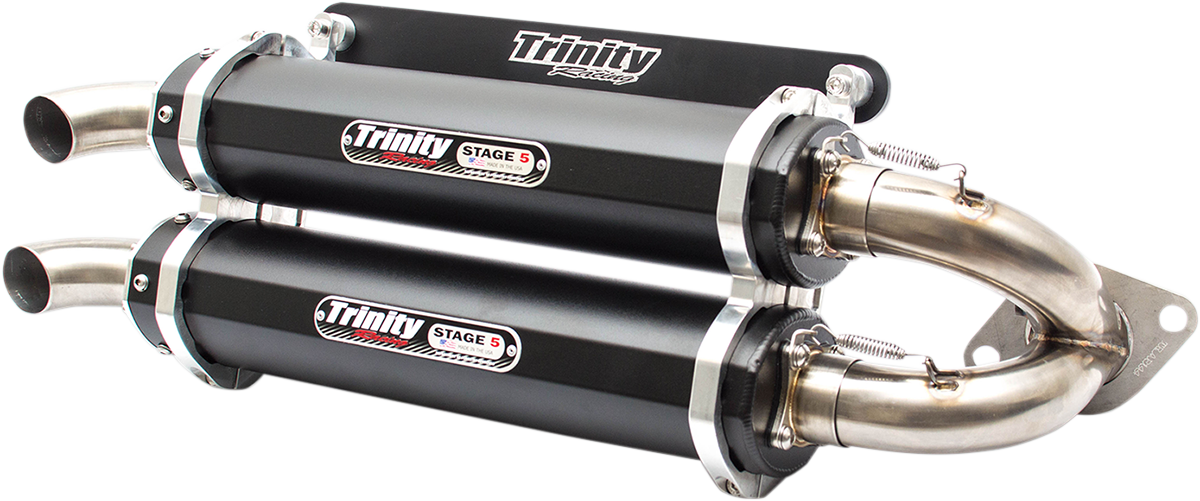 TRINITY RACING Stage 5 Slip On Mufflers Black TR-4118S-BK