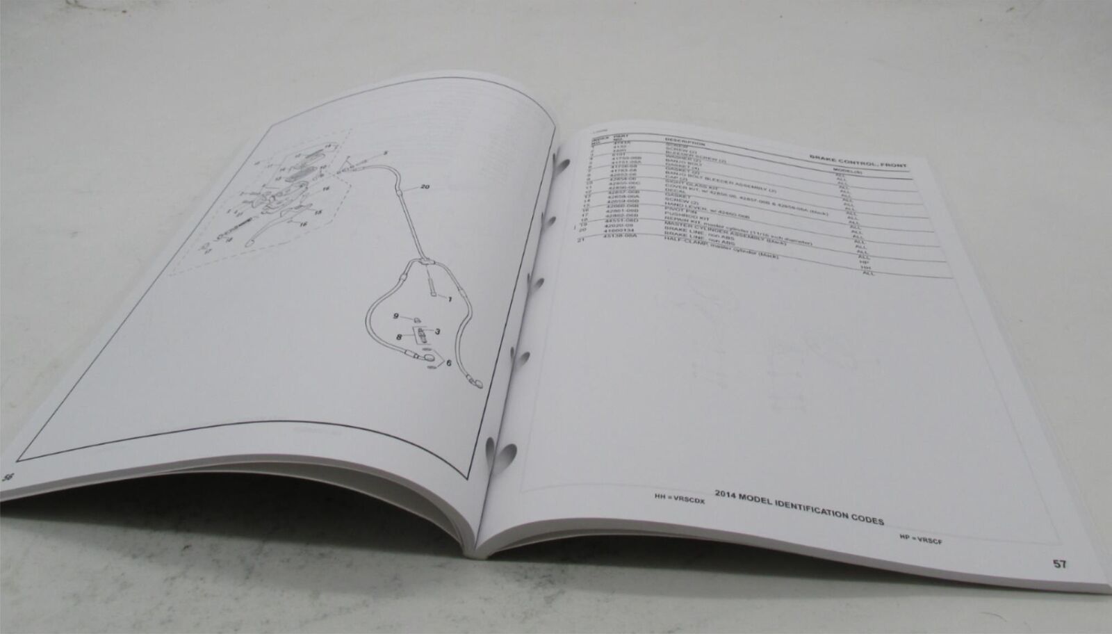 Harley-Davidson Official Factory 2014 V-Rod Models Parts Catalog 99457-14