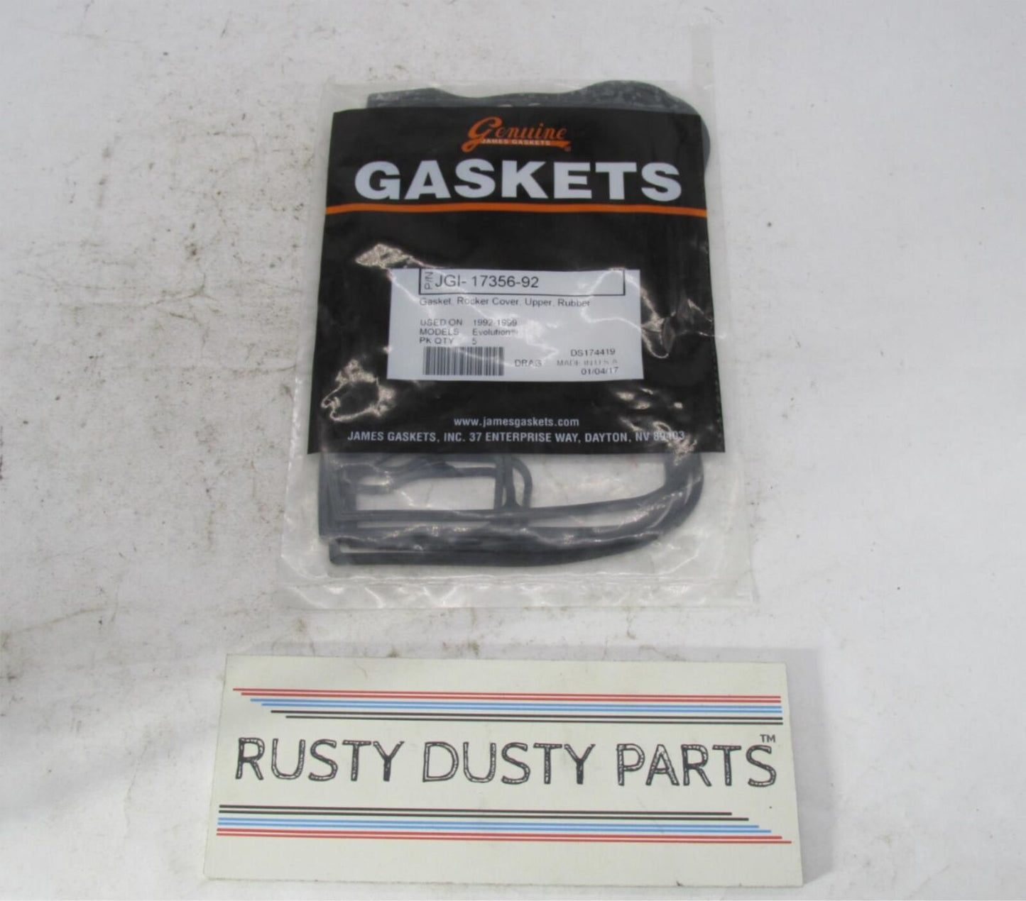 Lot of 4 Harley James Gaskets Rubber Upper Rocker Cover Gaskets JGI-17356-92