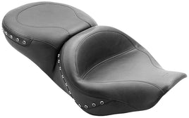 Mustang Wide Studded Smooth Touring One-Piece Seat (Black Studs) 75577