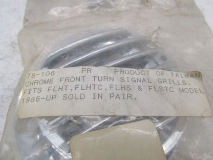 Set of 2 Harley Davidson FLHT FLHTC FLHS FLSTC Chrome Turn Signal Grills 78-106