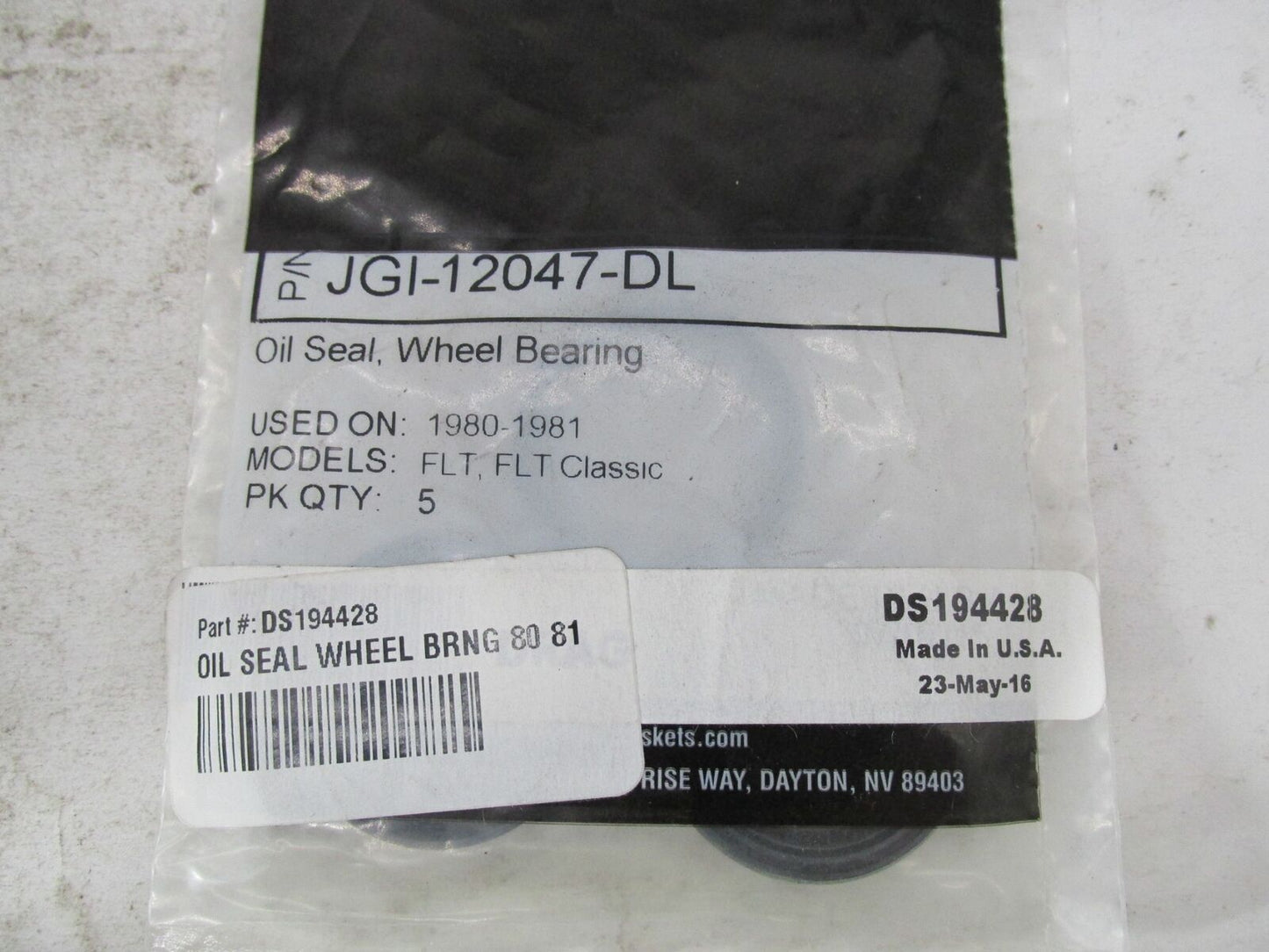 Lot of 3 Harley Davidson James Gaskets Wheel Bearing Oil Seas JGI-12047-DL