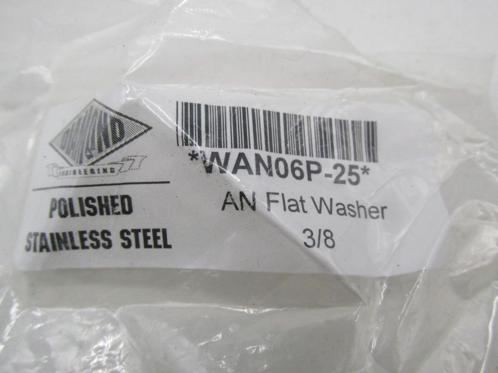 Lot of 15 Diamond Polished Stainless Steel Flat Washers WAN06P-25