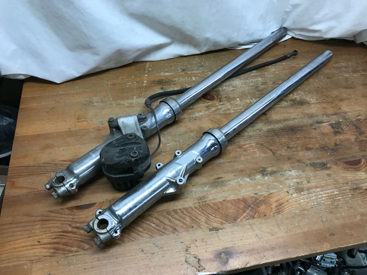 Vintage Japanese Motorcycle Front Fork Tubes and Front Tokico Brake Ca