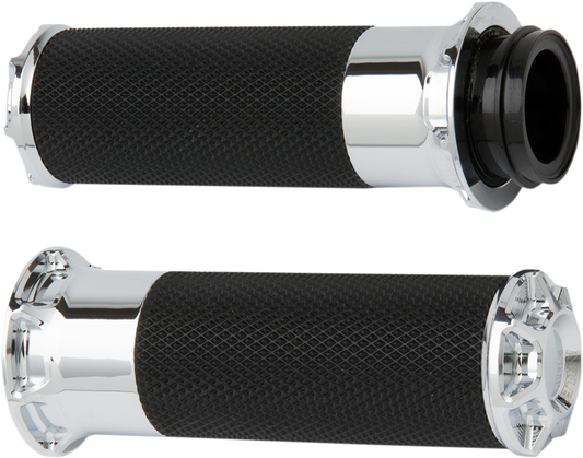 Arlen Ness Cable Style Fusion Series Grips Chrome Bevelled 07-330