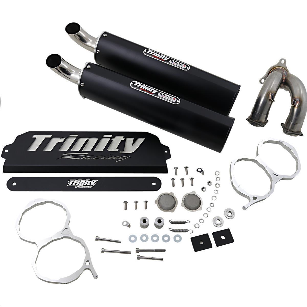 TRINITY RACING Stage 5 Slip On Mufflers Black TR-4173S-BK