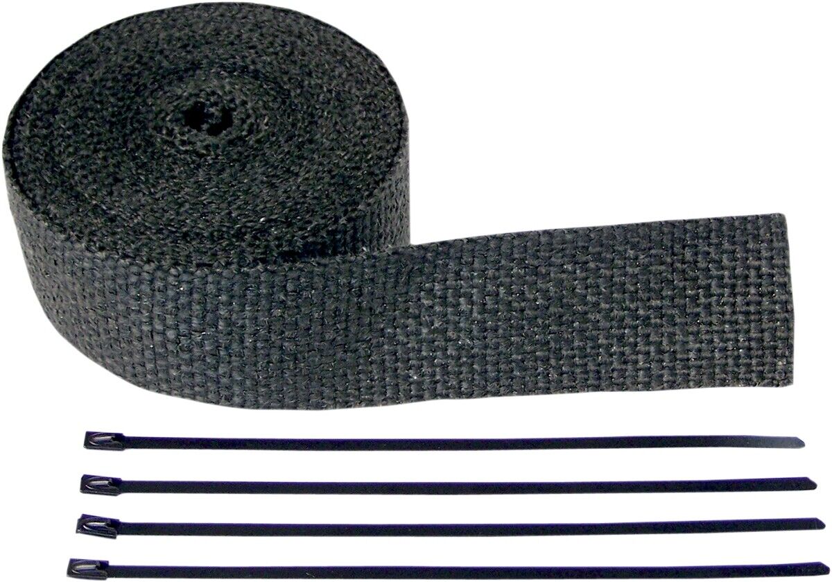 Cycle Performance Exhaust Pipe Wrap with Tie Wrap 2in. x 25ft. - Black 9042B
