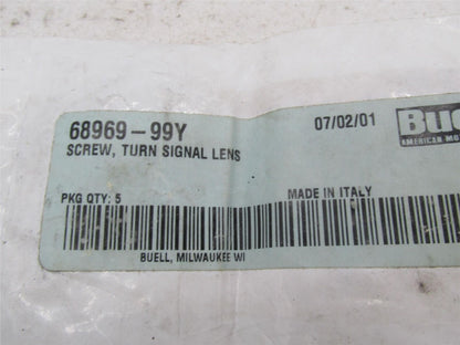 Pack of 5 Harley Buell Genuine NOS Turn Signal Lens Screws 68969-99Y