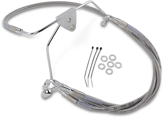 Drag Specialties Extended Stainless Steel Front Brake Line Kit 1741-2630