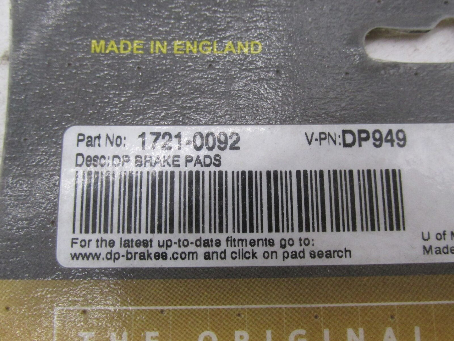 DP Brakes Motorcycle Brake Pads 1721-0092