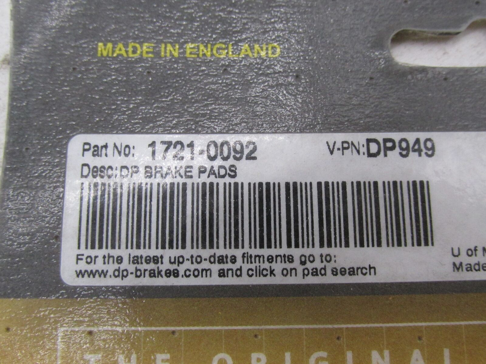 DP Brakes Motorcycle Brake Pads 1721-0092