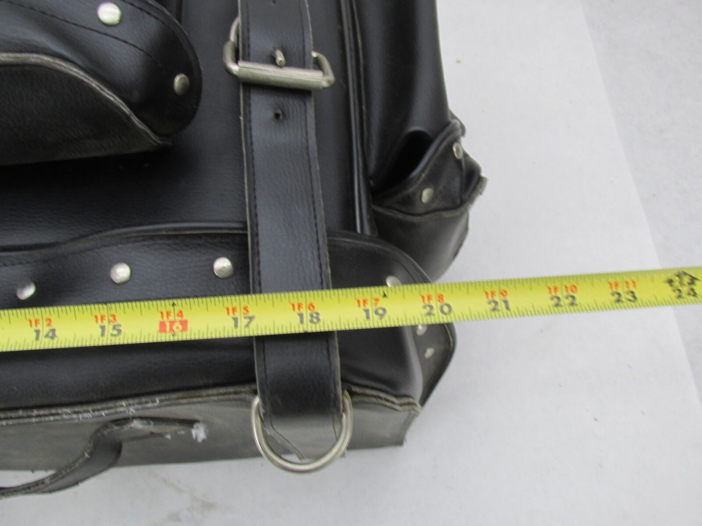 Harley Davidson Black Synthetic Leather Studded Sissy Bar Backrest Touring Bag