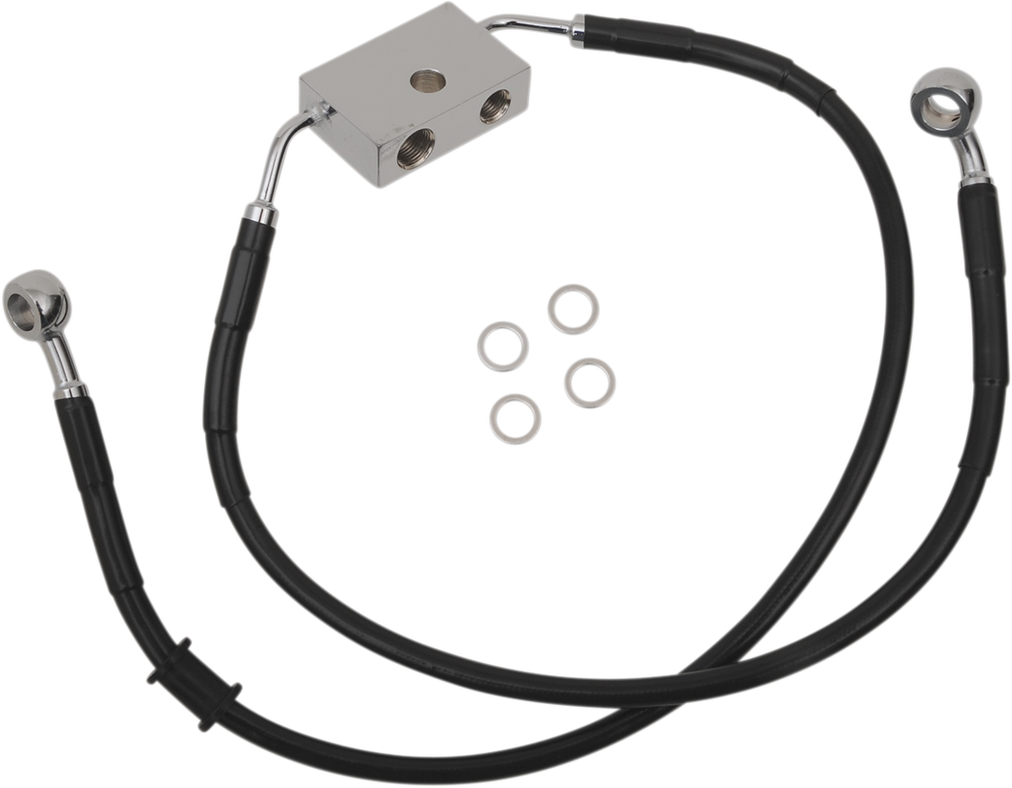 Drag Specialties Extended Stainless Steel Front Brake Line Kit 1741-5289