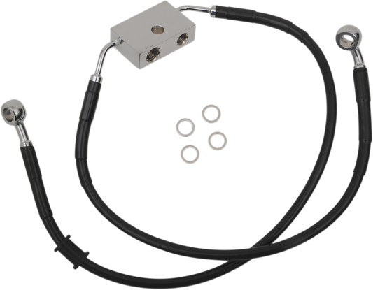 Drag Specialties Extended Stainless Steel Front Brake Line Kit 1741-5289