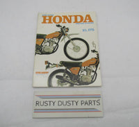 Cycle Serv Honda XL175 Service Parts Manual Book