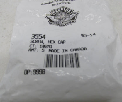 Lot of 4 Harley-Davidson Genuine NOS Hex Head Cap Screws 3554