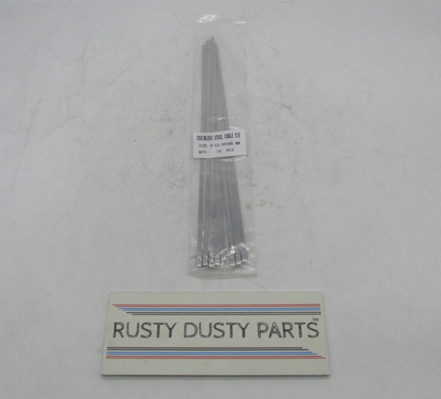 Pack of 10 NOS Motorcycle Stainless Steel Cable Ties B-G4 300mm 11.8"