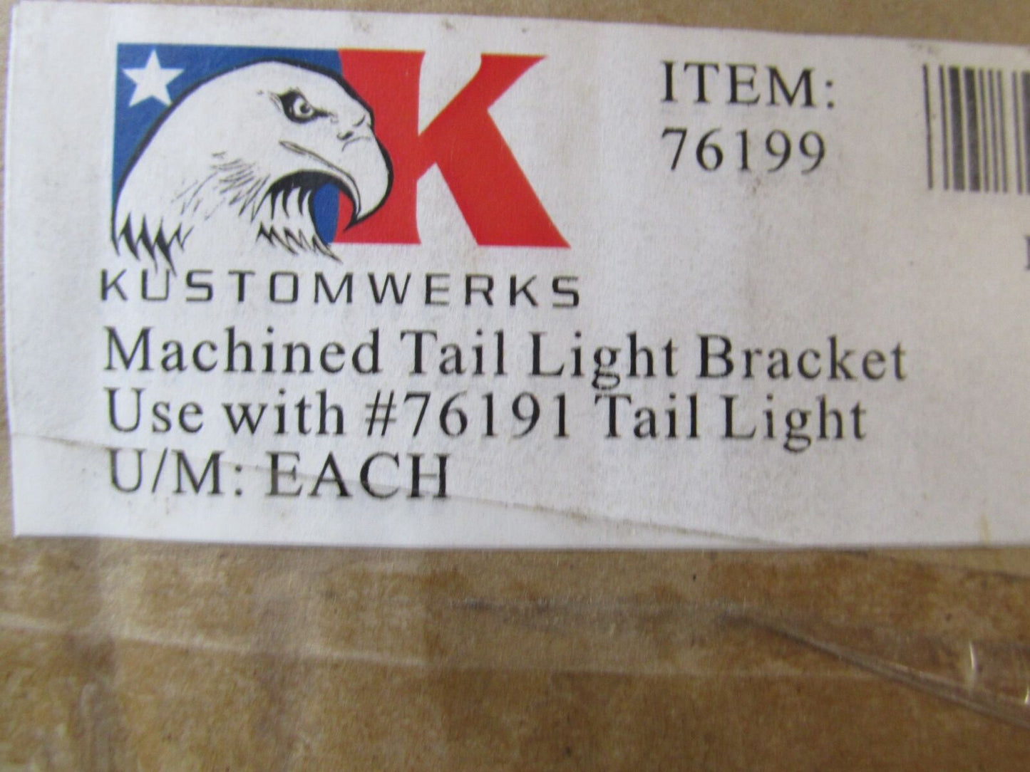 Harley Chopper KustomWerkz Machined Taillight License Plate Bracket w/ LED 76199