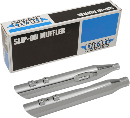 Drag Specialties Slashdown Slip-On Mufflers 3.5" Chrome 1801-1185