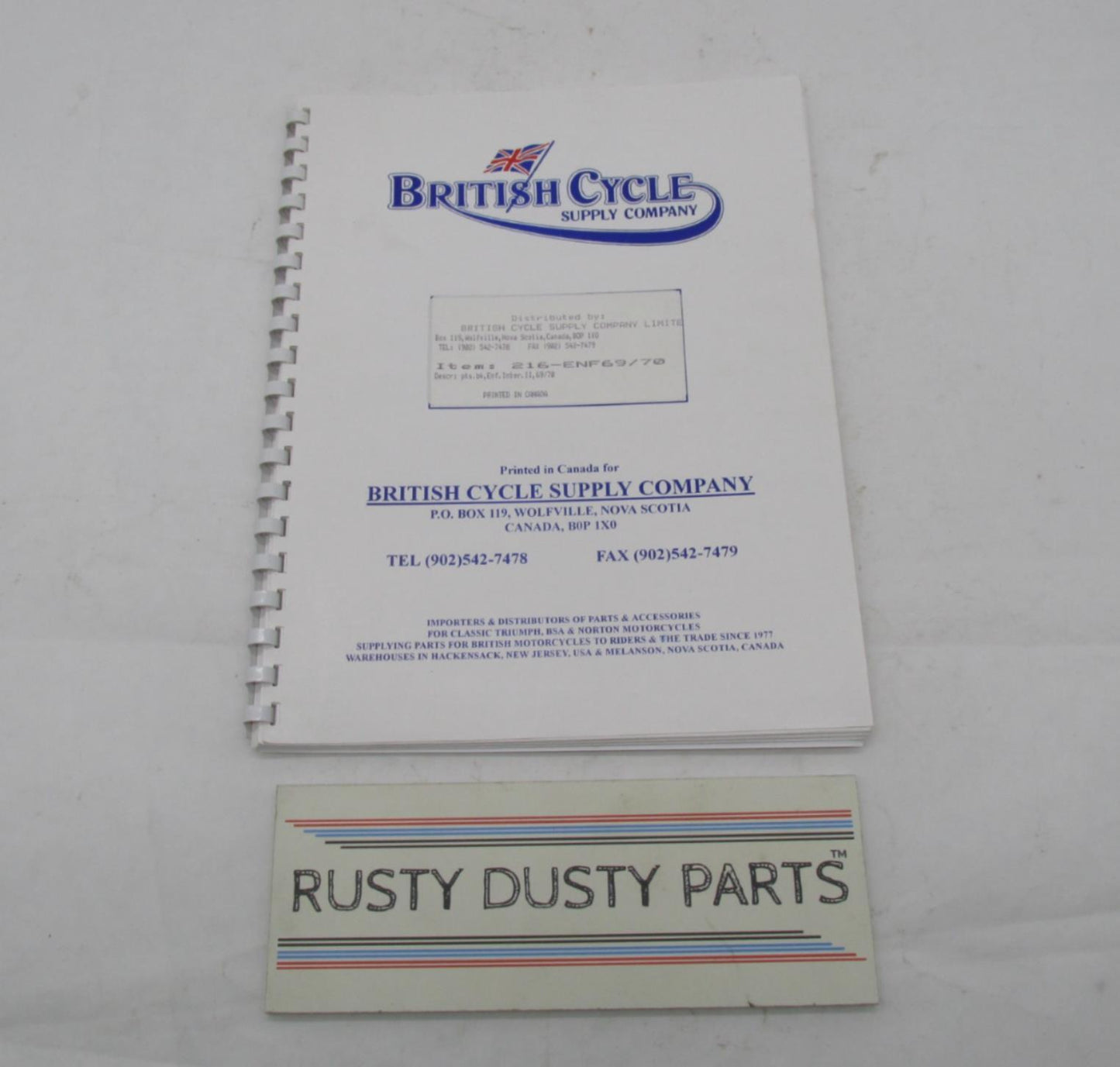 Copy Royal Enfield 1969 -70 Interceptor Spare Parts Book British Cycle Supply