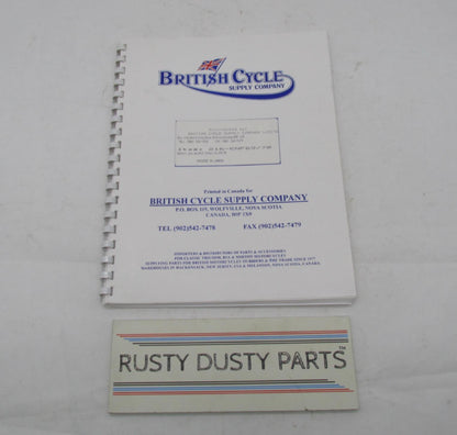 Copy Royal Enfield 1969 -70 Interceptor Spare Parts Book British Cycle Supply