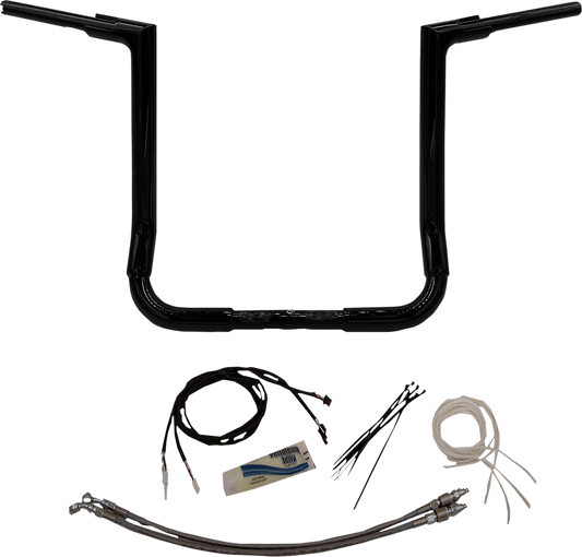Fat Baggers, Inc. 1-1/2" EZ Install Flat Top Handlebar Kit 16" Black 609216B