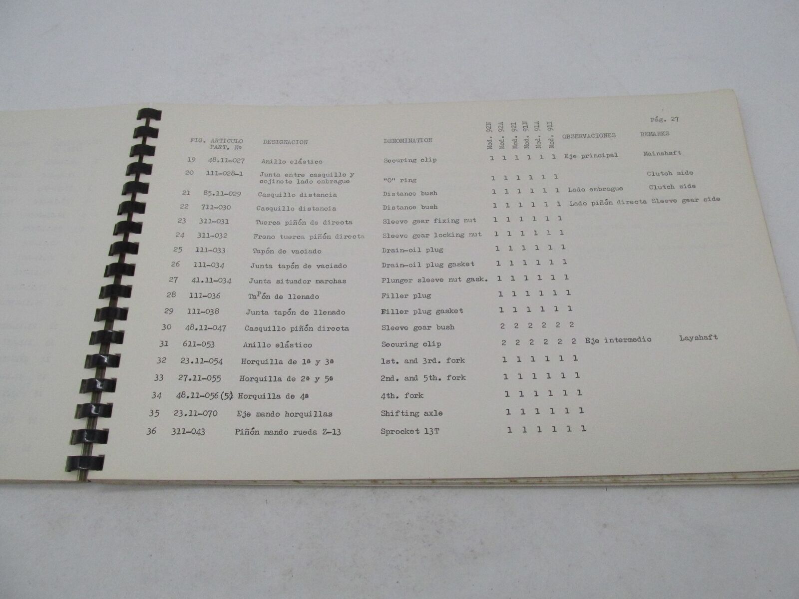 Bultaco Original Factory 1972 Sherpa T Parts Catalog List Manual 91.32-117