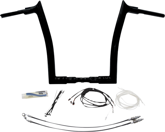 Fat Baggers, Inc. 1-1/2" EZ Install Pointed Top Handlebar Kit 14" Black 809614-B
