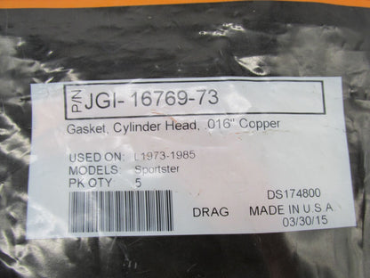 Lot of 6 Harley Davidson James Gaskets Cylinder Head Gaskets JGI-16769-73