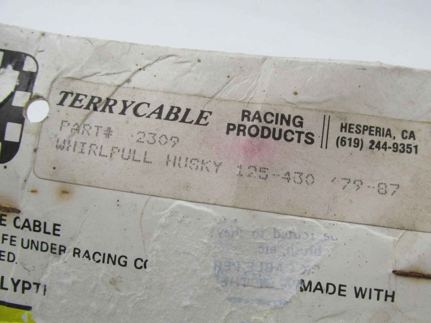 Terry Cable 1979-87 NOS Vintage Whirlpull Husky 125-430 Clutch Cable 2309