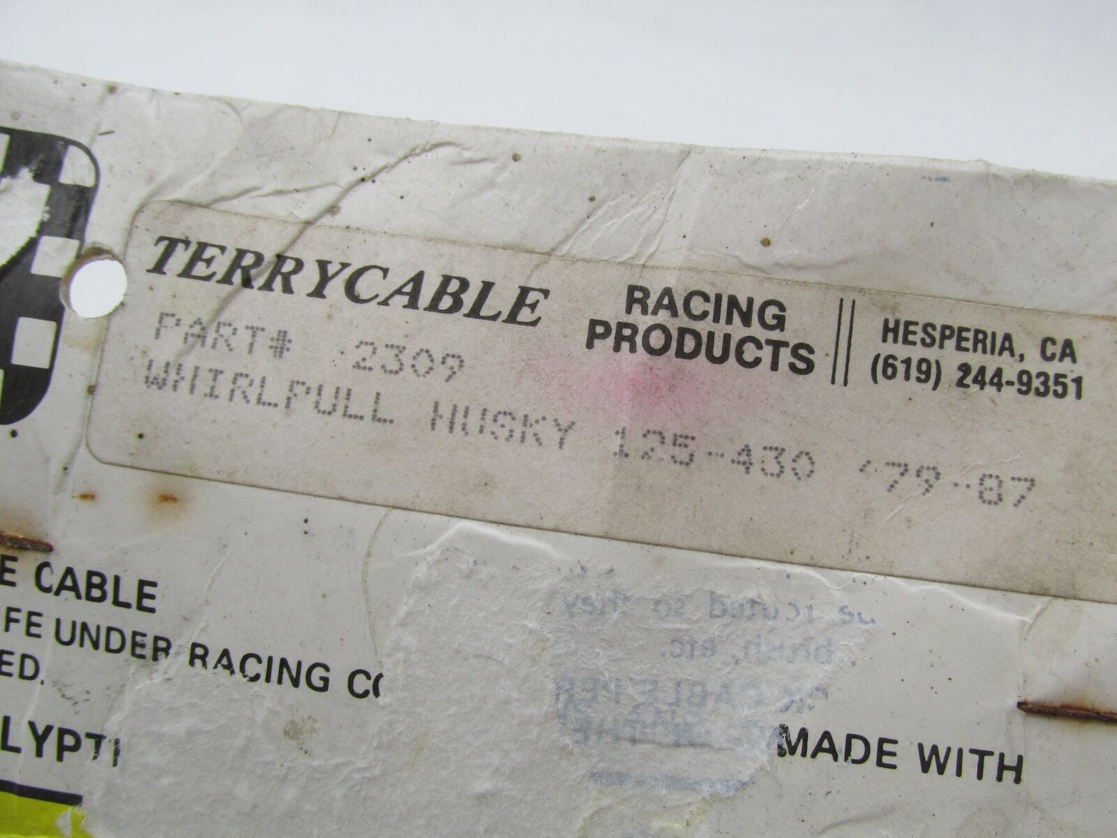 Terry Cable 1979-87 NOS Vintage Whirlpull Husky 125-430 Clutch Cable 2309