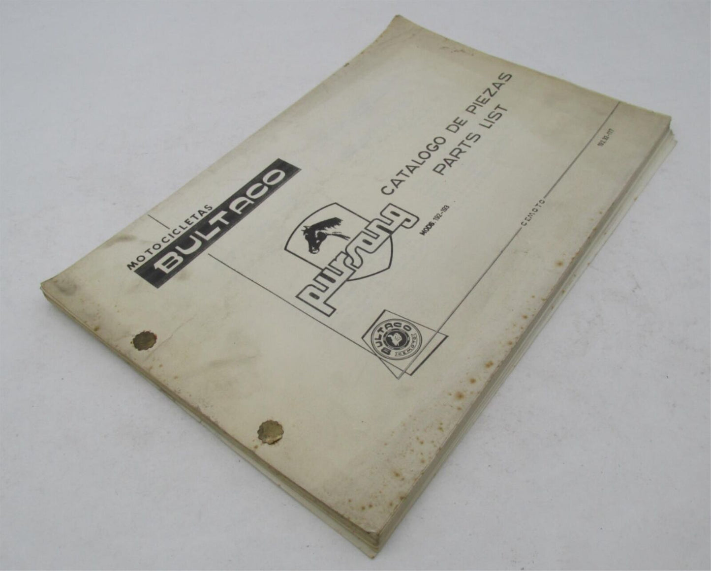Bultaco Original Factory 1977 Pursang Parts Catalog List Book 192.32-P117