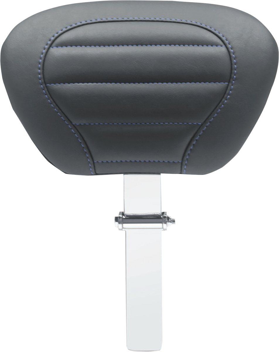 Mustang Deluxe Touring Driver Backrest Black W/Sky Blue Stitching 79012SB