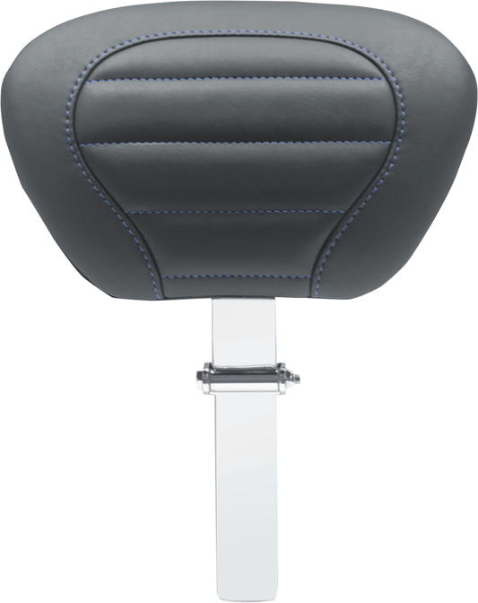 Mustang Deluxe Touring Driver Backrest Black W/Sky Blue Stitching 79012SB