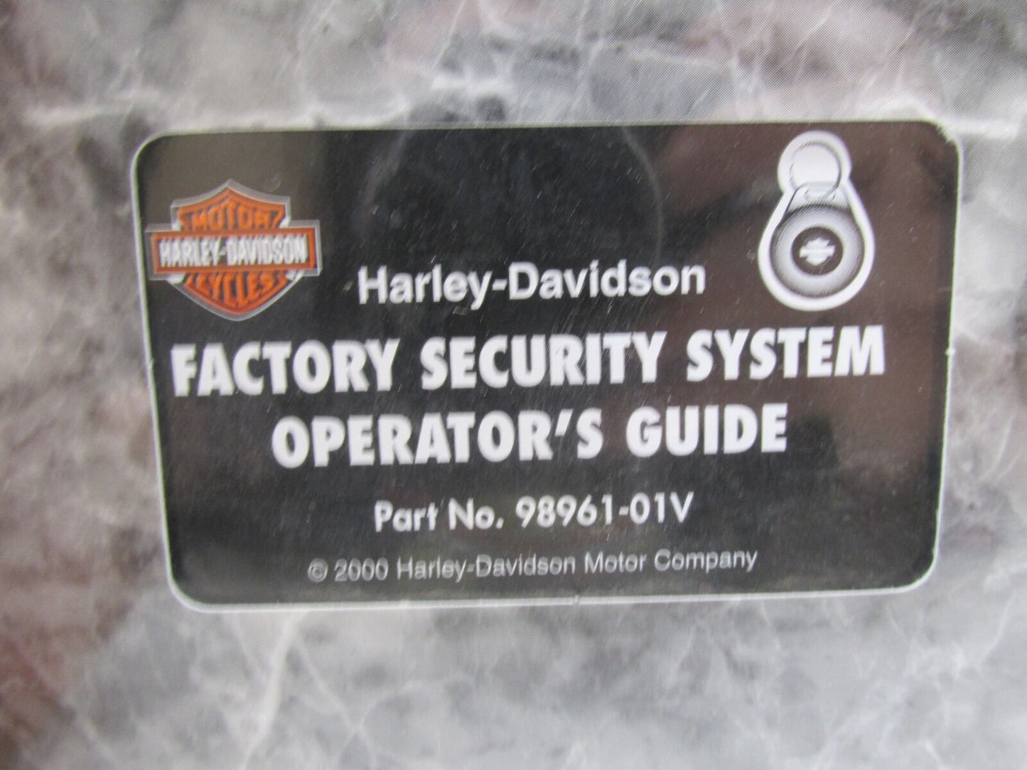 Harley-Davidson Security System Operator's Guide VHA Tape 98961-01V