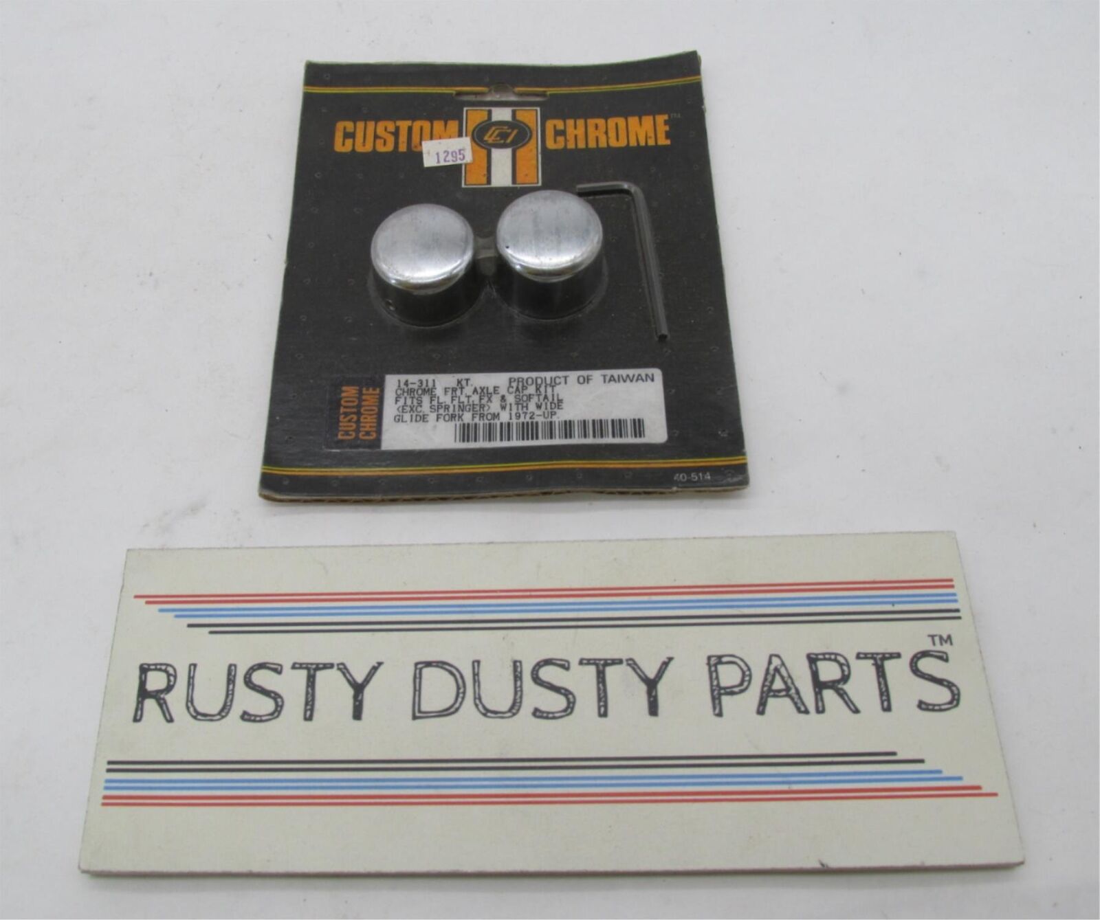 Harley Custom Chrome FL FLT FX Softail Wide Glide Front Axle Cap Kit 14-311