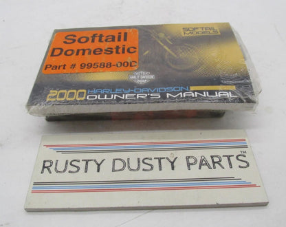 Harley Davidson Complete Factory 2000 Softail Owner's Manual 99588-00D 99469-00A
