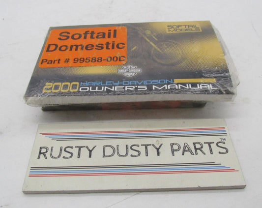 Harley Davidson Complete Factory 2000 Softail Owner's Manual 99588-00D 99469-00A