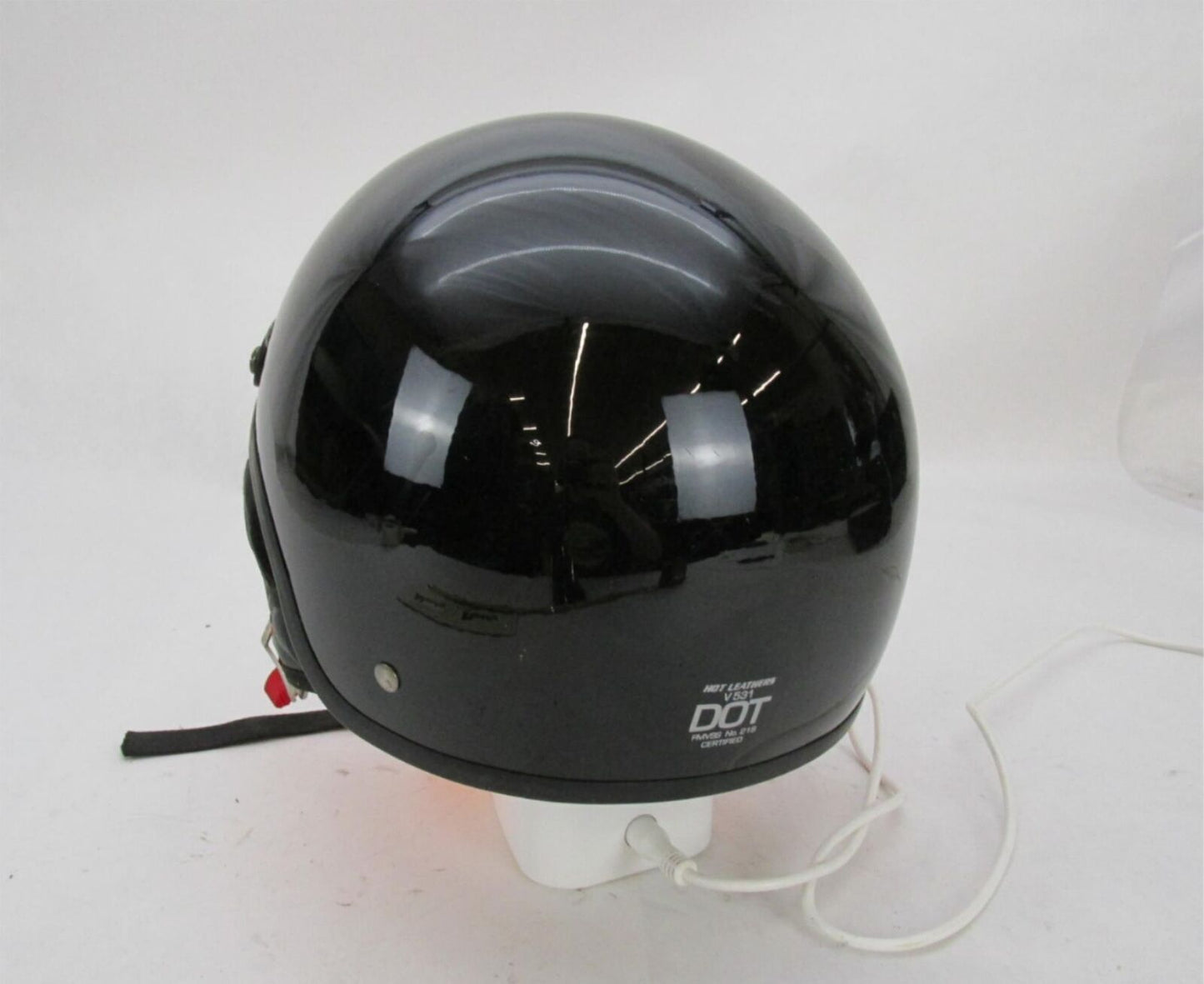 Hot Leathers Black Open Face Half Motorcycle Helmet V531 Size Large L