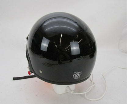 Hot Leathers Black Open Face Half Motorcycle Helmet V531 Size Large L