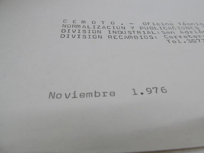 Bultaco Original Factory 1976 Alpina 187-188 Catalog Parts List 187.32-117