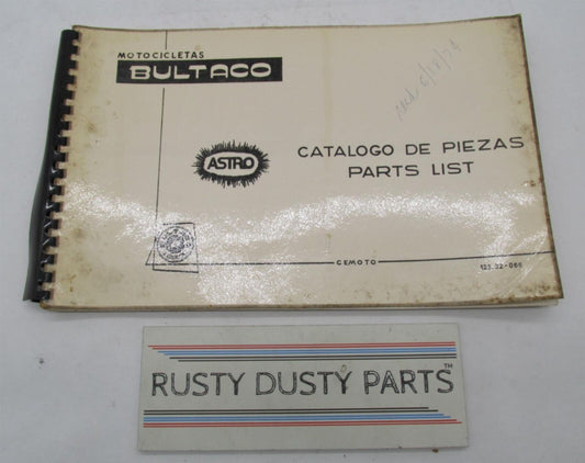 Bultaco Original Factory 1974 Astro Parts List Catalog Book 123.32-066